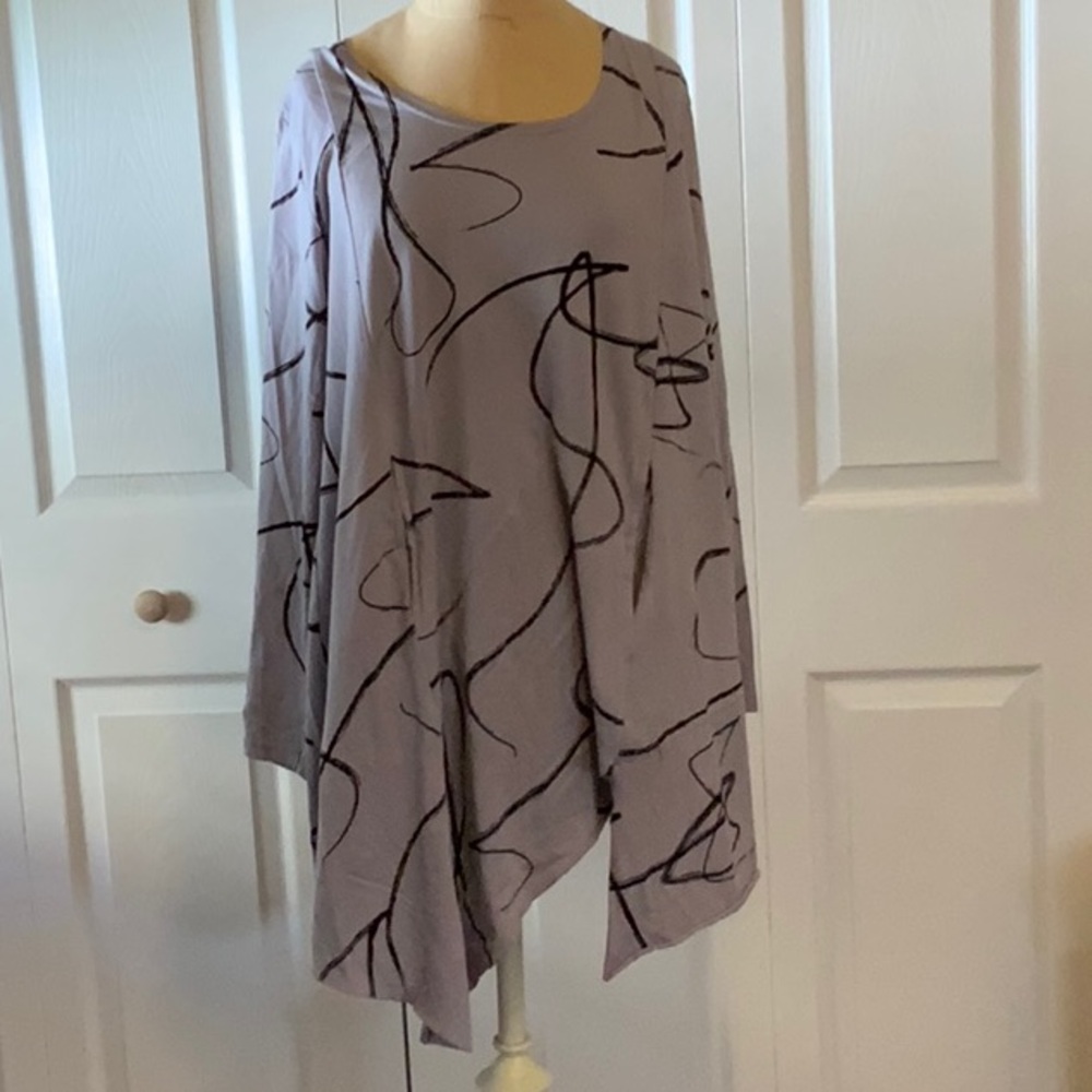Asymmetrical Lavender Print Women's Dress/Tunic